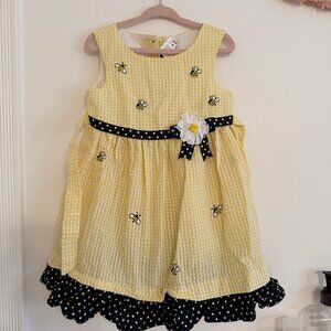 Yellow Gingham Bumble Bee Dress